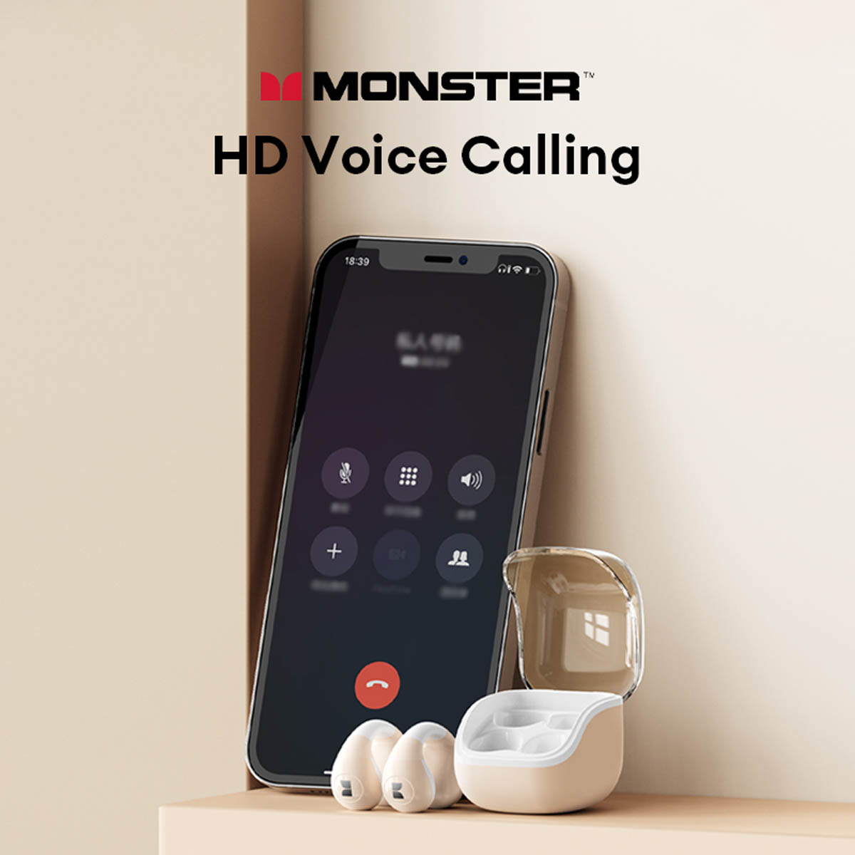 Monster XKT29 Wireless Bluetooth 5.4 Earphones Ear Clip Earbuds HiFi Music Touch Headphones Gaming Noise Reduction With Mic