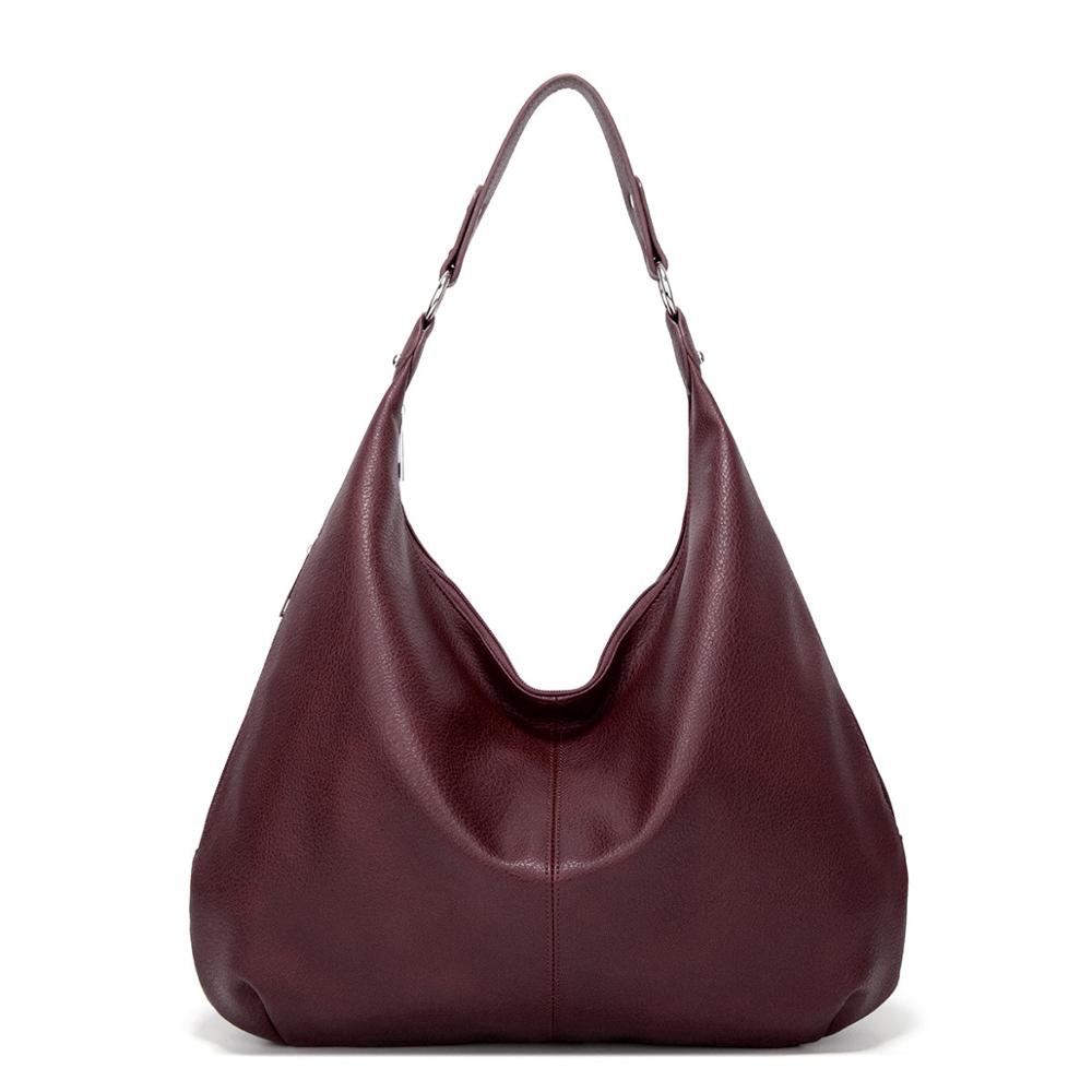 Dumpling Hobos Bags for Ladies Large Capacity Shoulder Bags Simple Women Handbags Large Casual Totes: Burgundy