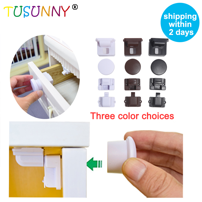 TUSUNNY 8+2/4+1PCS Magnetic lock from children Baby Safety Protection Cabinet Door Lock Drawer Locker Security Invisible Locks