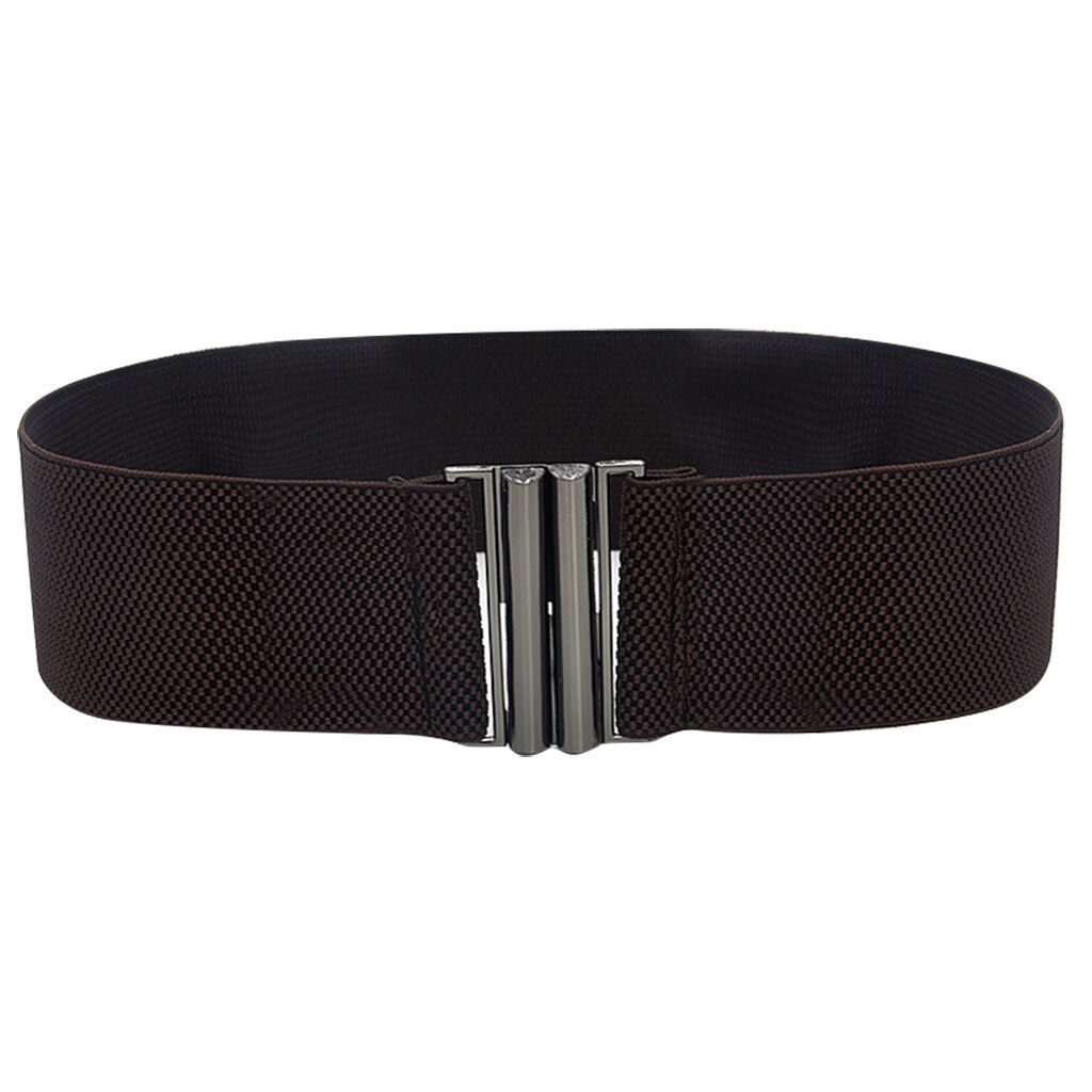 Taille Riem Vrouwen Brede Elastische Jurk Riem Jeans Accessoires Stretch Elastische Brede Corset Taille Metalen Gesp Mujer Femme # l20: Coffee 