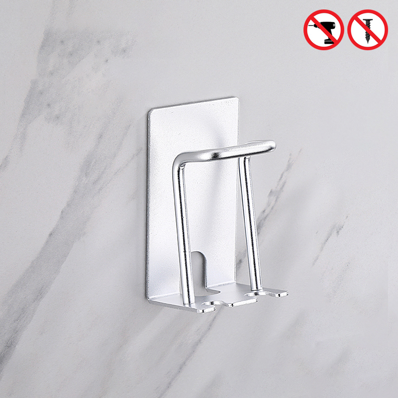Ellen selvklæbende kopholder til badeværelset sort tandbørsteholder badeværelse tilbehør metalvægsholder  ml7002: 1 stk sølv