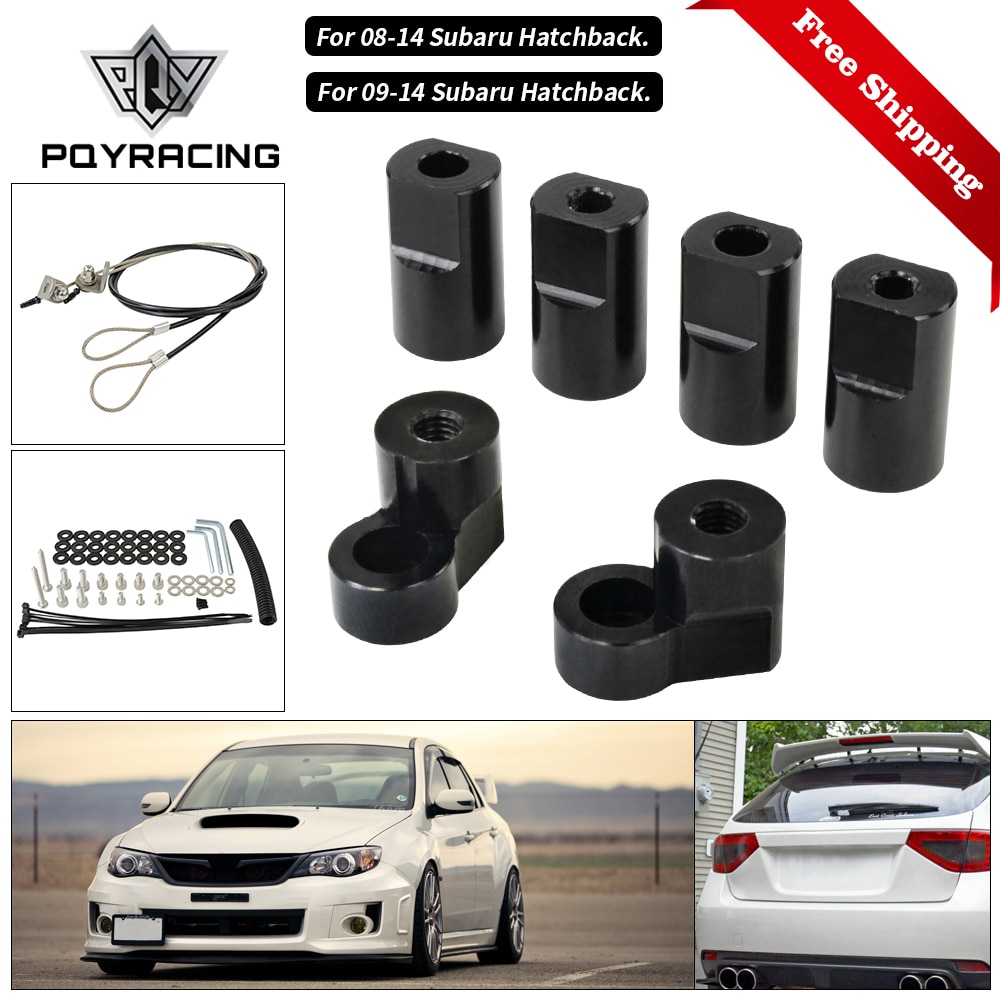 Billet T-6061 Anodized Aluminum Bolt-on For 08-14 Subaru Impreza WRX STi Hatchback Rear Roof Wing Spoiler Riser Lift Extension