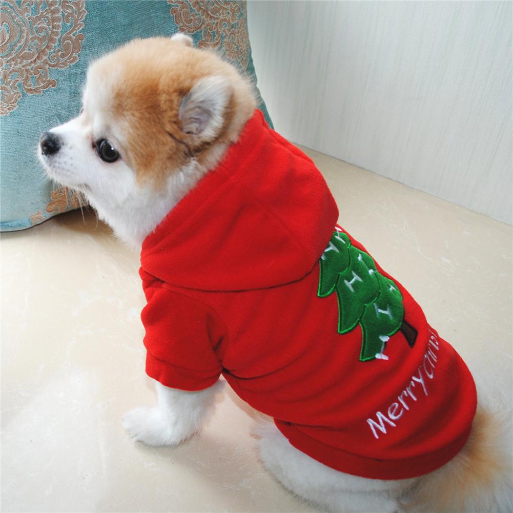 Leuke Vrolijke Kerst Hond Kleding Boom Sneeuwvlok print Coat Kleding Hoodie Kostuum Huisdier Xmas Decoratie