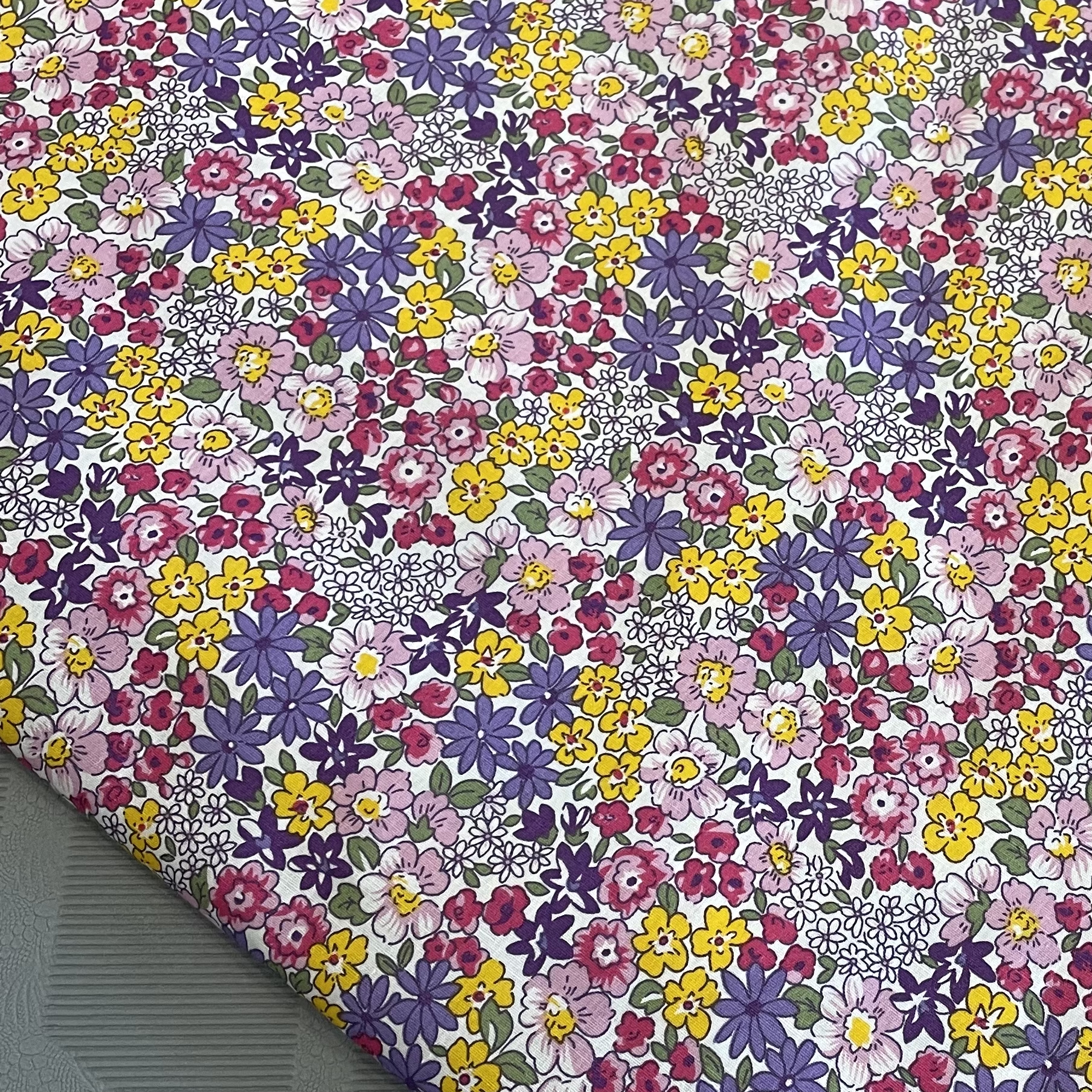 145x50cm Floral 100% algodón 40S como tela de la libertad Impresión Digital para coser vestidos de tela falda niños hecho a mano: M / Morado