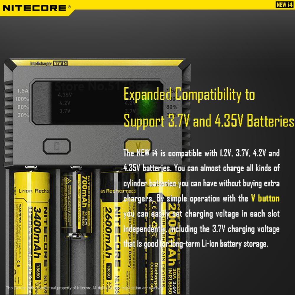 100% Originele Nitecore I4 Digicharger Batterij Charger Nitecore Charger Voor 26650 18650 18350 16340 14500 10440