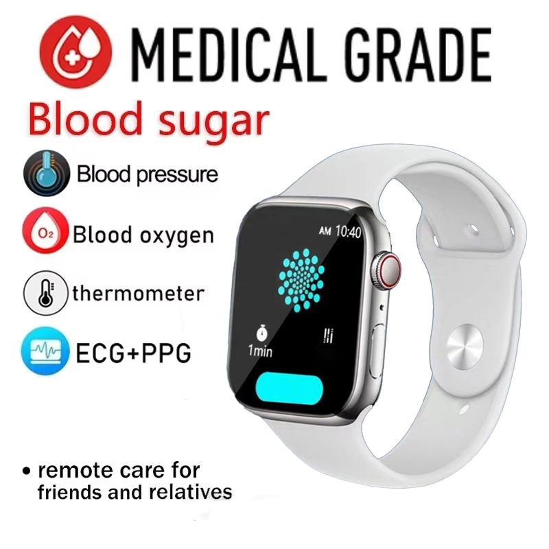 Medizinische EKG-Smartwatch für Erwachsene, Blutzucker, Blutfett, Harnsäure, Gesundheit, intelligentes Bluetooth, nicht-invasives Blutzuckermessgerät