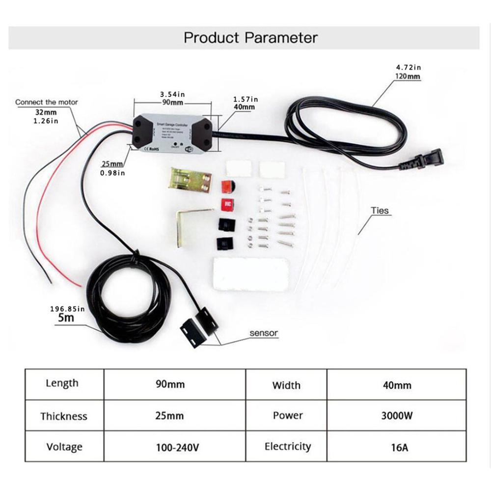 Wifi switch smart garage door opener controller intelligent time control one-key control remote control garage door controller