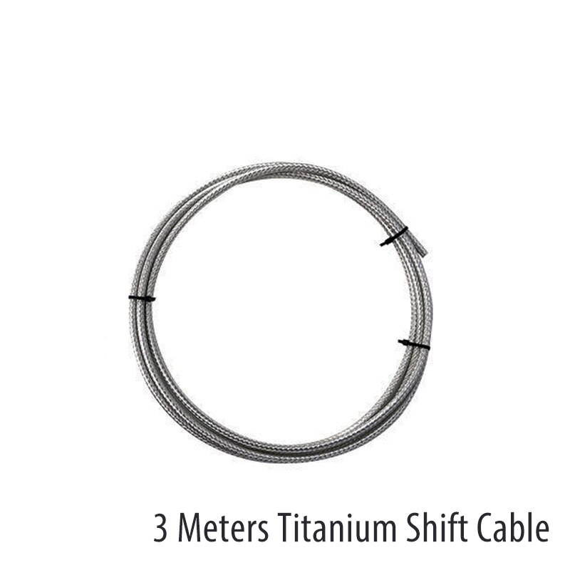 3 Meters DIY Braided Slick Lube Bike Derailleur Shift Brake Cable Housing Line Kit For Mountain Road BMX Bicycle: Titanium Shift Cable