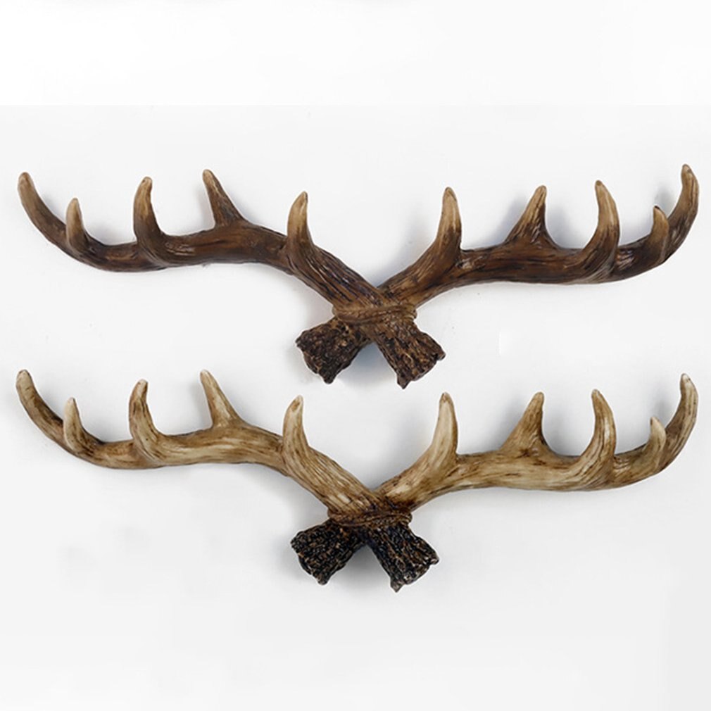 American Retro Antler Decorative Wall Hanging Coat Rack Closed Door Wall Clothes Hanger Decoration Wall Cast Iron Hook