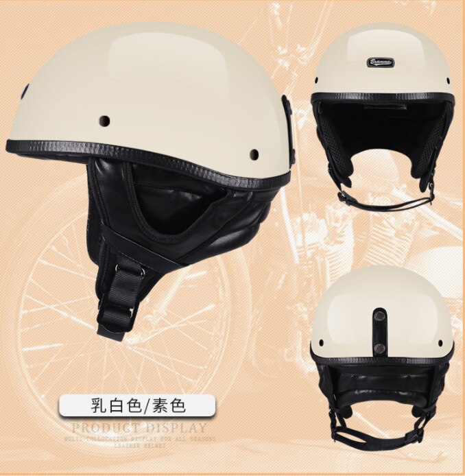 Brammo Moto Rcycle Helm Vintage Pu Leer Half Helm Moto Rbike Helm Moto Casco Bril En Masker