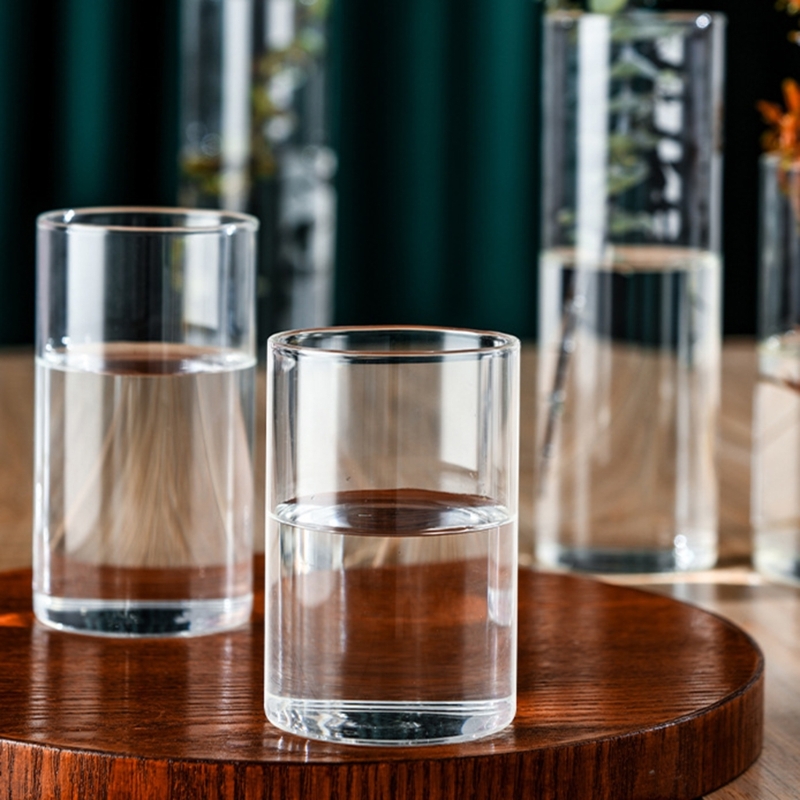 Vaso vidro contemporâneo com cilindros vidro decorativos para flores e velas