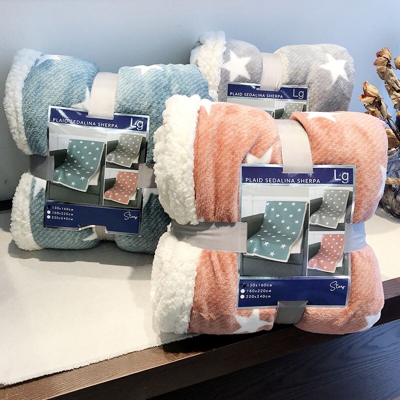 Winter Double-sided Thickened Edelweiss Duvet Cover Cute Cartoon Baby Duvet Cover Sofa Cover Blanket AB Flannel Cover Blanket