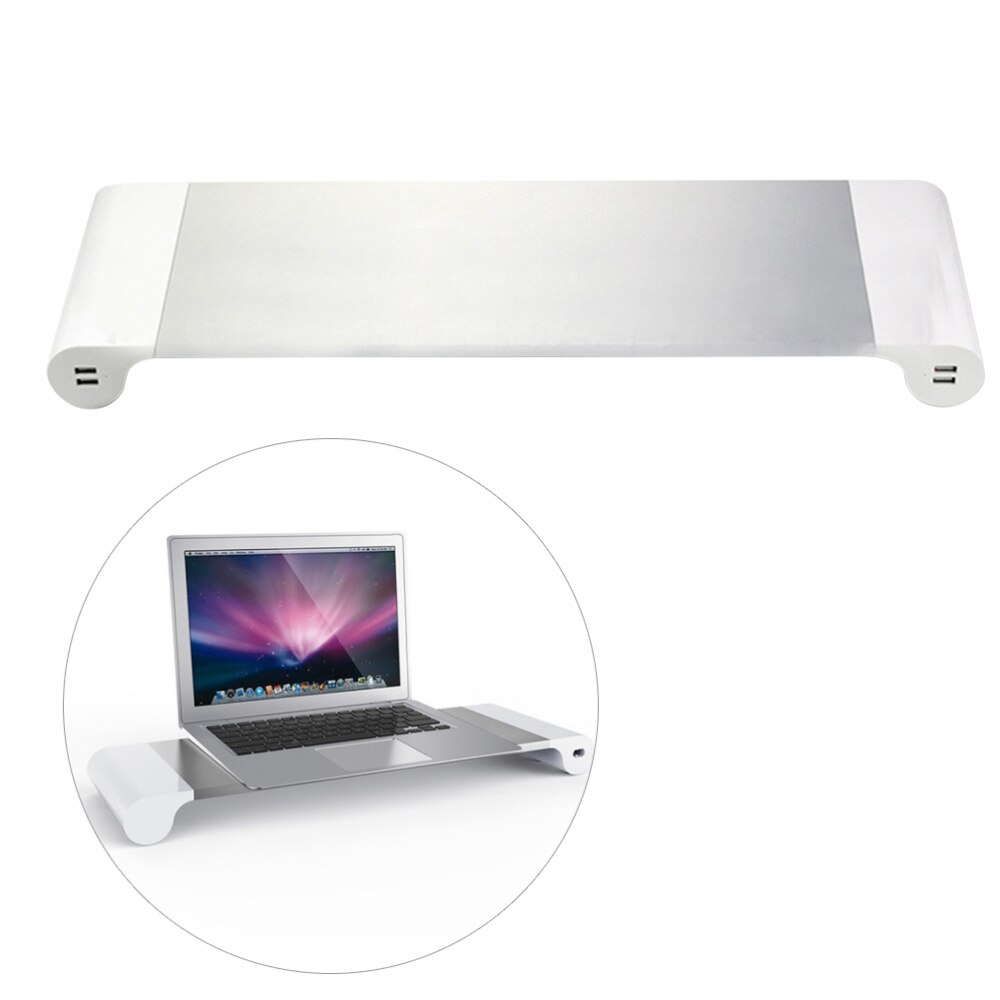 4 USB Ports Multi-function Desktop Monitor Stand Computer Screen Riser Strong Laptop Stand Desk Holder Notebook TV Shelf with US