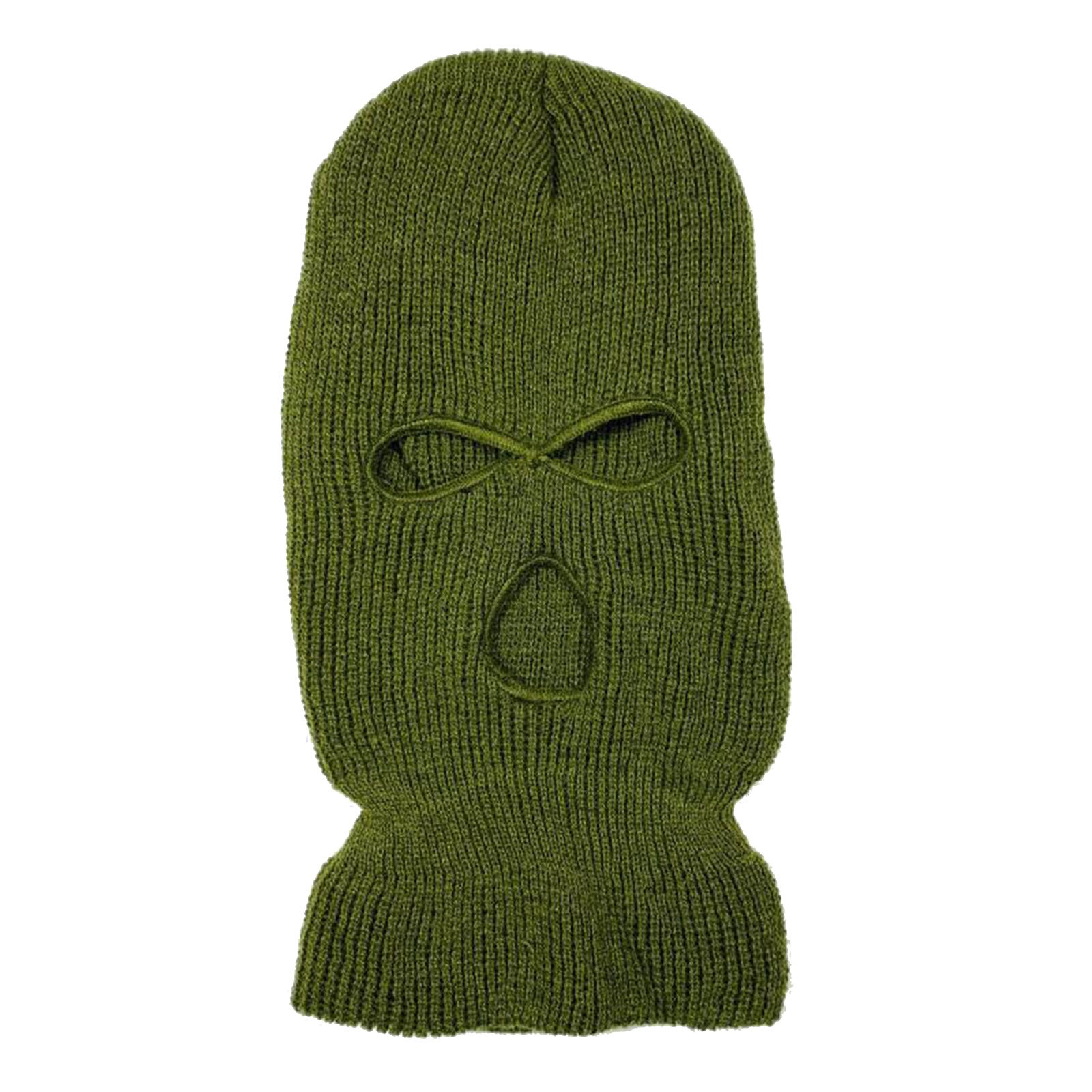 Men Knit Ski Face-Cover Winter Balaclavas Winter Outdoor Sports Full Face Mask ENA88: Army Green