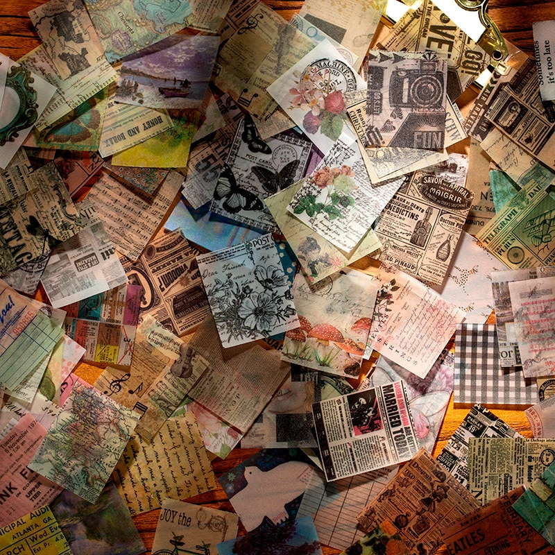 Vintage Medieval Antique Material Paper Retro Journaling junkJunk Scrapbooking Label Plants illustrated LOMO Cards