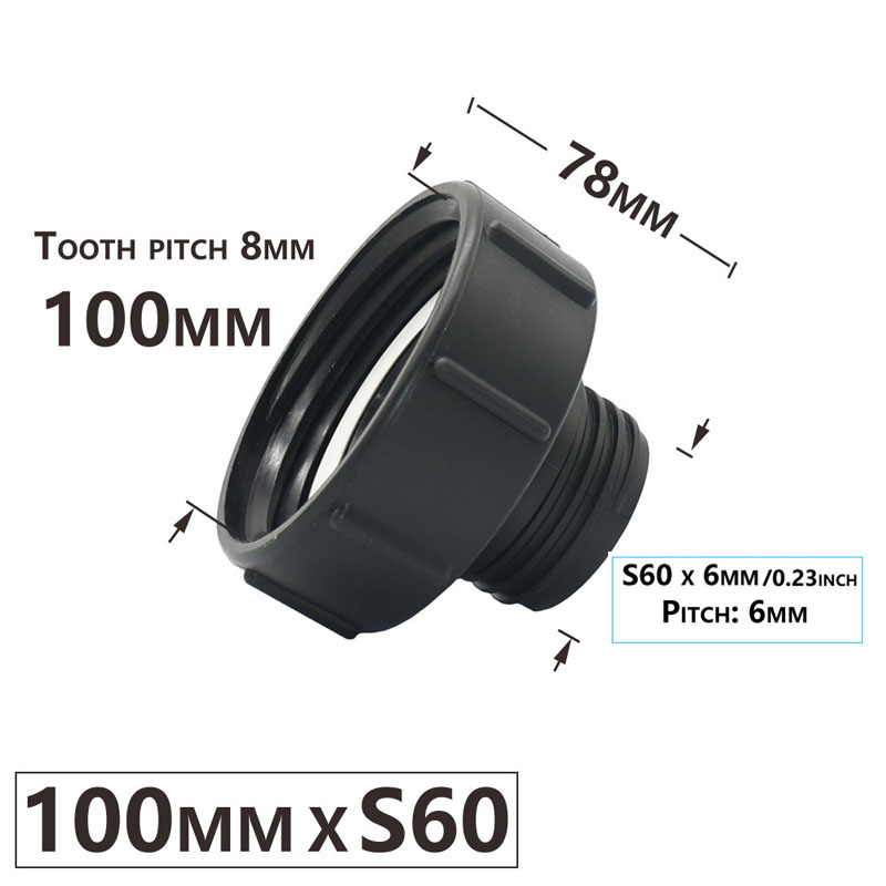 IBC Tank Adapter S60 x 1/2" 3/4' 1" 1.5 2" 63/75/80/100mm Thread Connector Ton Barrel Connect 1000 Liter IBC Tank Fitting: Orange