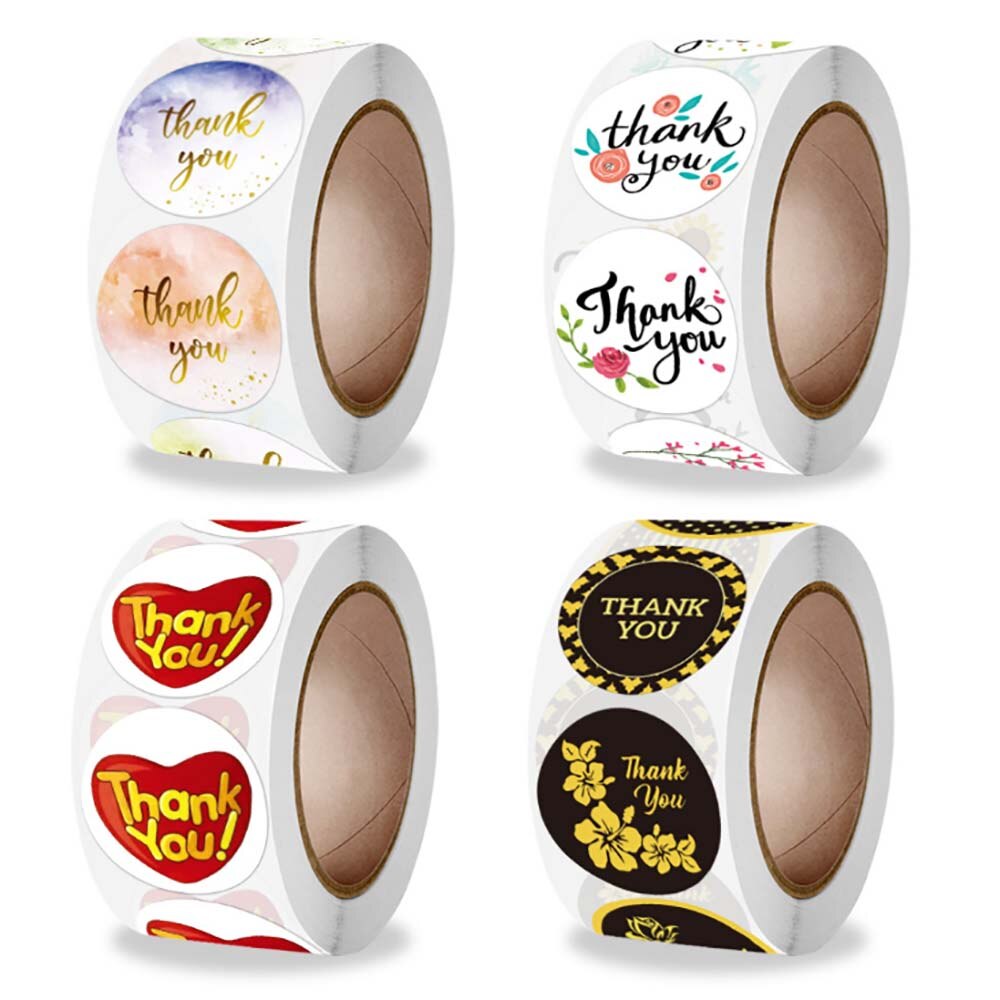 100-500pcs 1inch Thank You Stickers For Packaging ... – Grandado