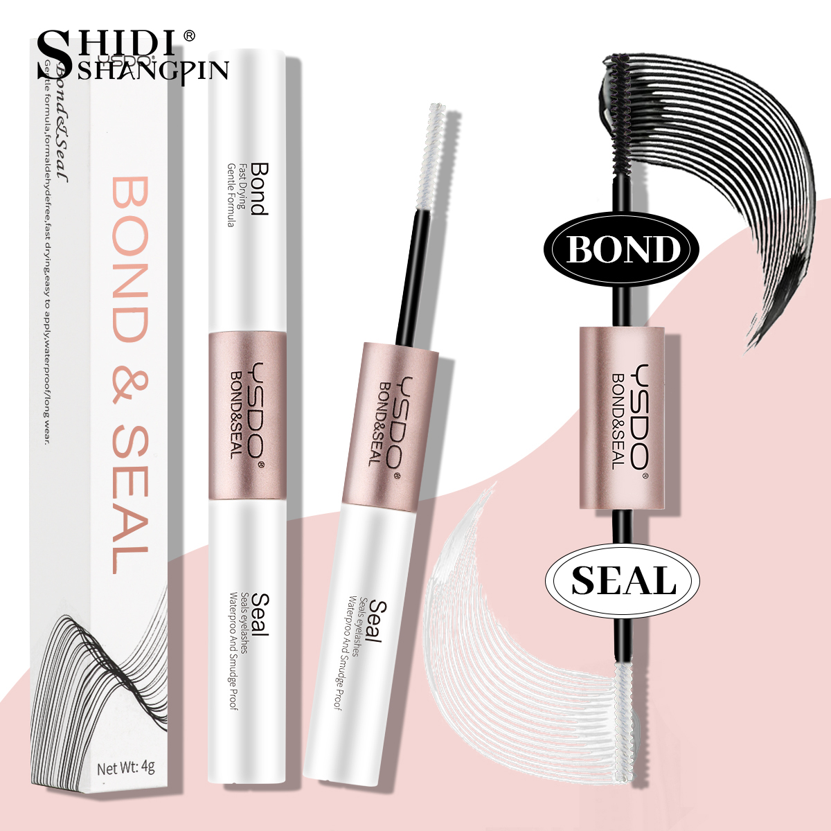 Shidi shanpin 1pc 2 in 1 Bond & Seal/Lock wasserdichter Kleber Schnellt rockn ender Kleber und Versiegelung Dual-Ended Wimpern kleber Strong Hold Tool
