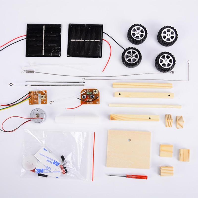 Modèle de véhicule télécommandé sans fil bricolage voiture solaire enfants enfants jouet