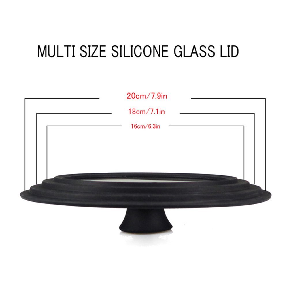 Kitchen Visible Pan Lids Multifunction Stainless Steel Visual Lid Anti-Fall Tempered Glass Silicone Lid Kitchen Accessories