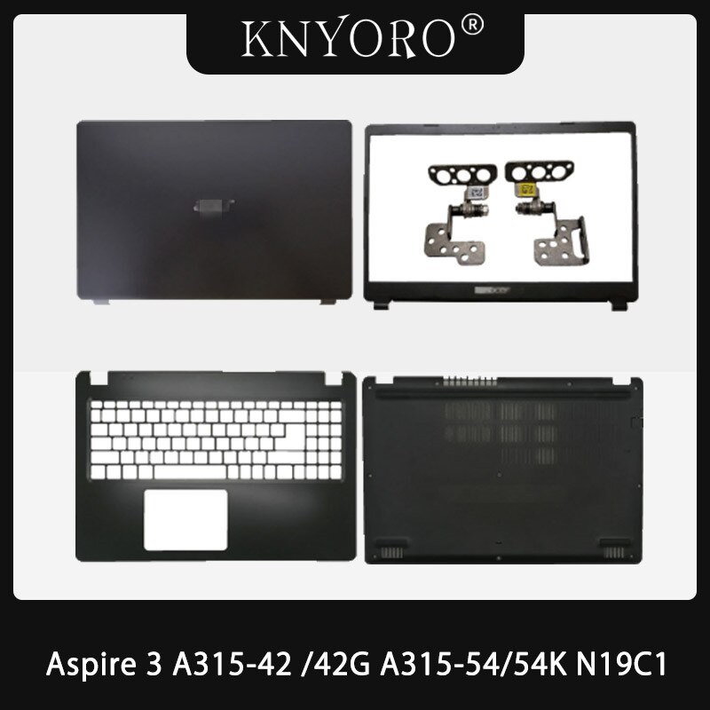 Laptop Lcd Back Cover/Front Bezel/Palmrest/Bottom Case Voor Acer Aspire 3 A315-42/42G/54/54K/56 N19C1 Notebook Matrix Frame Zwart