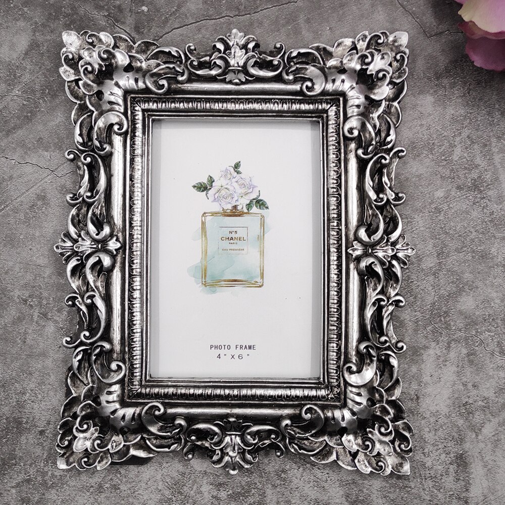 Nordic Style 6 Inch Photo Frame Desktop Home Picture Album Hanging Palace Relief Portafotos Wall Decoration