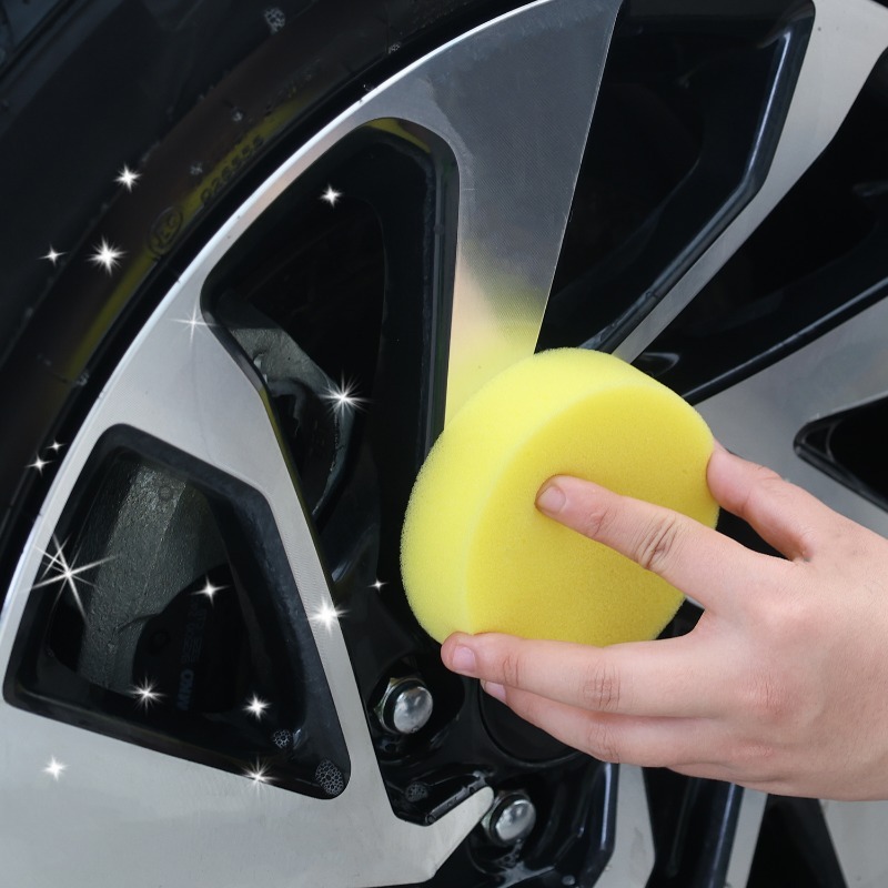 Auto Waxen Polish Wax Schuimspons Geel Rond Hoge Dichtheid Applicator Pad Reinigingsspons Auto Detail Wassen Car Cleaning Tool
