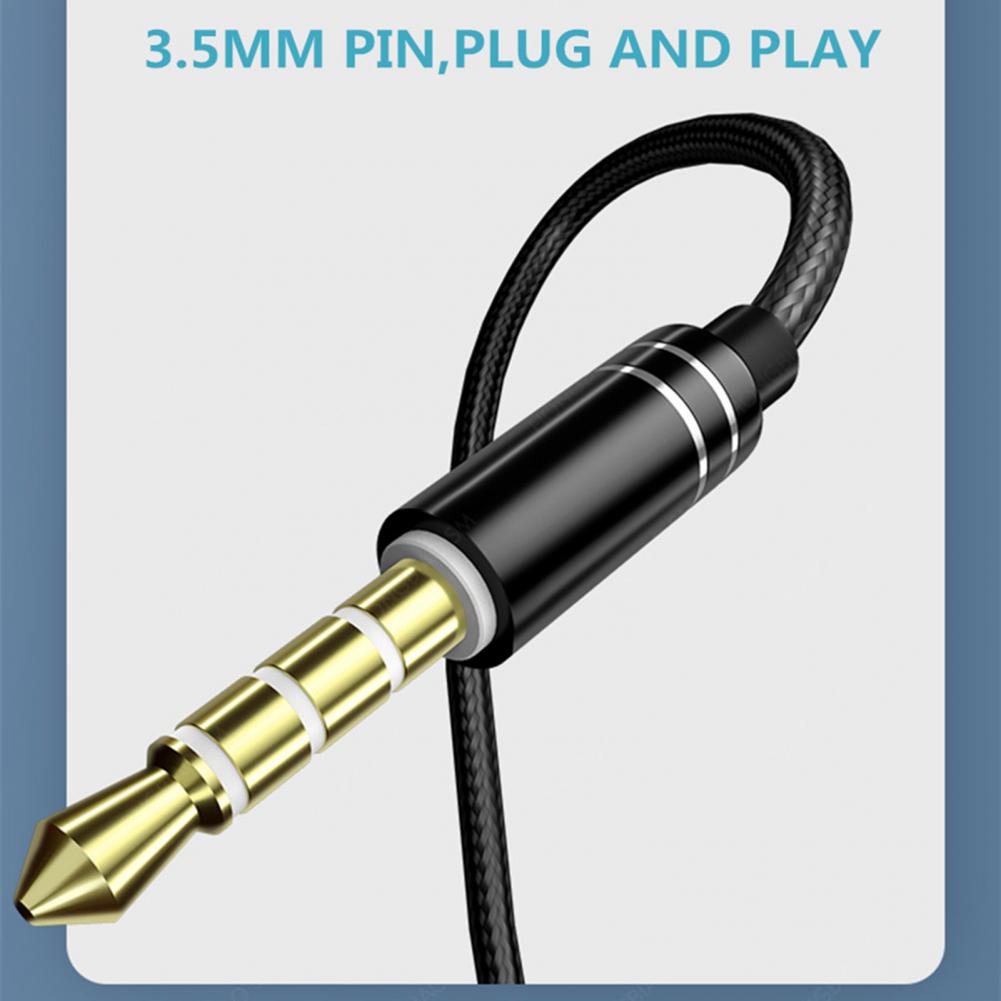 Universal Wired 3.5mm Jack Headset Double Horn 6D Stereo Heavy Bass Music Earphones With Microphone Handsfree In-ear Earbuds