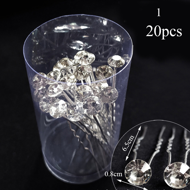 20 pçs feminino grampos de cabelo flor hairpin vara casamento nupcial cristal pérola grampos de cabelo em forma de u presilhas acessórios para o cabelo