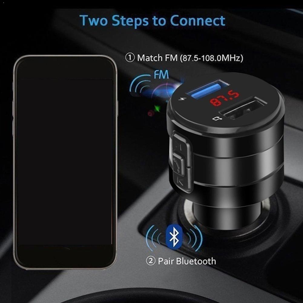 Car Fm Transmitter Bluetooth 4.2 Car Mp3 Player Modulator USB Voltage TF Card Hands-free Battery Adapter Smart Chip Dual F1F7