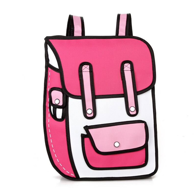 3D Jump Style 2D Tekening Cartoon Paper Bag Comic Rugzak Messenger Tote Leuke Student Zakken Unisex Bolos