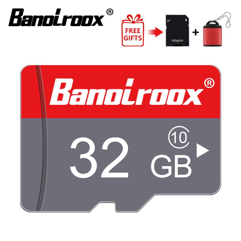 Banolroox Micro SD card 128GB флешка 8GB 16GB 32GB 64GB C10 карта памяти memory card microsd 128GB with adapter&card reader: 32GBadapter reader