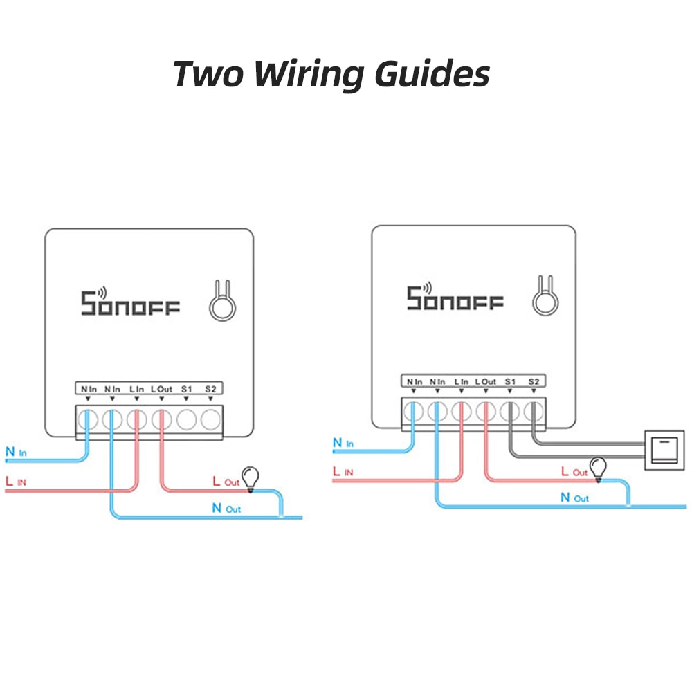 SONOFF-interruptor inteligente bidireccional Mini R2, módulo de relé con Wifi, Control remoto por voz, funciona con Alexa y Google Home