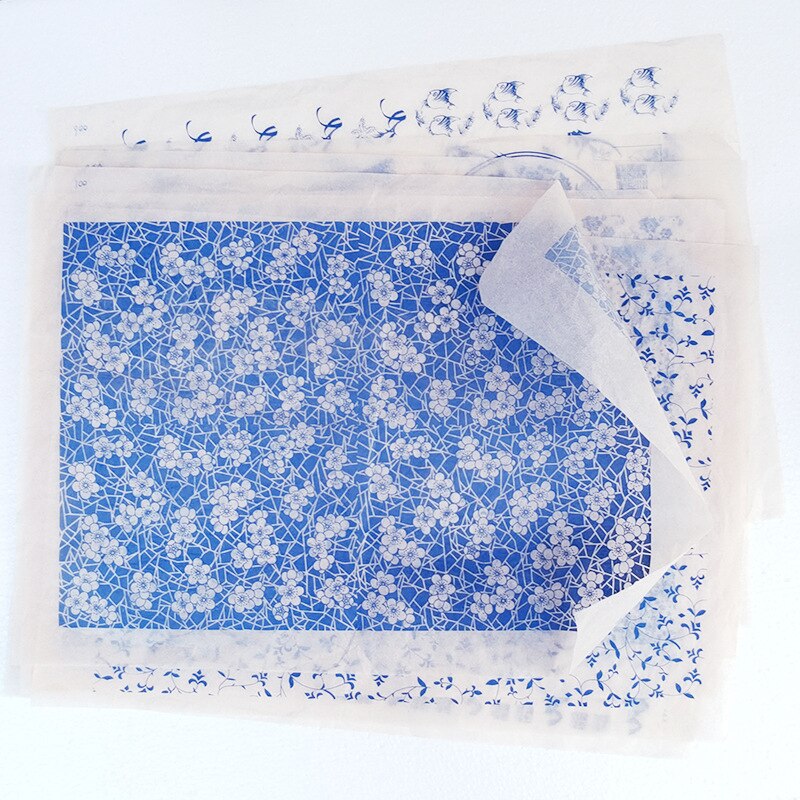 Papier de transfert en céramique d&#39;art poterie, glaçure sous glaçure, fleur noire, décalcomanies en céramique haute température, outils en argile polymère pour bricolage