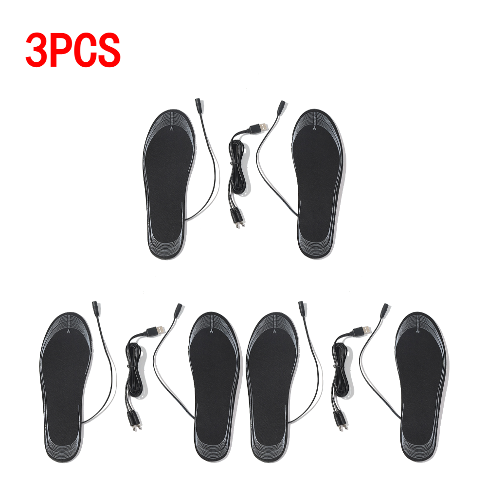 1-3 pezzi scarpe riscaldate elettriche solette tagliabili USB piedi riscaldati scaldapiedi scarpe termiche calzino pad solette riscaldate piedi lavabili febbre: Blu