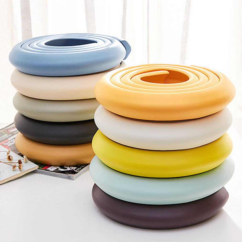 2M Baby Safety Table Desk Edge Guard Strip Corner Protector for Furniture Cushion Rubber Foam Bumper with Double-sided Tape