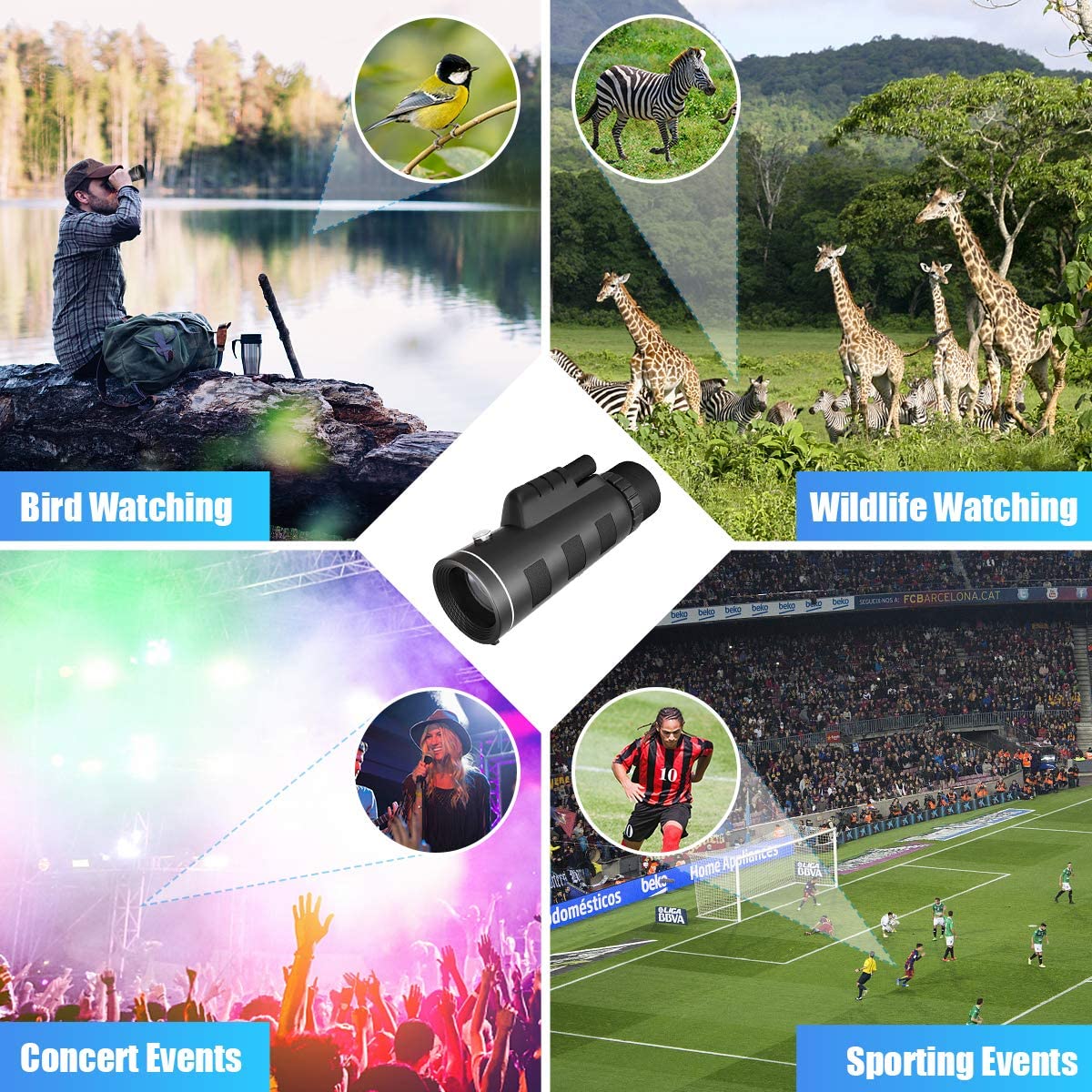 40x60 Hd Monocular Telescope Phone Camera Zoom Lense With Smartphone Holder &amp; Tripod бинокльWaterproof Telescope For Camping