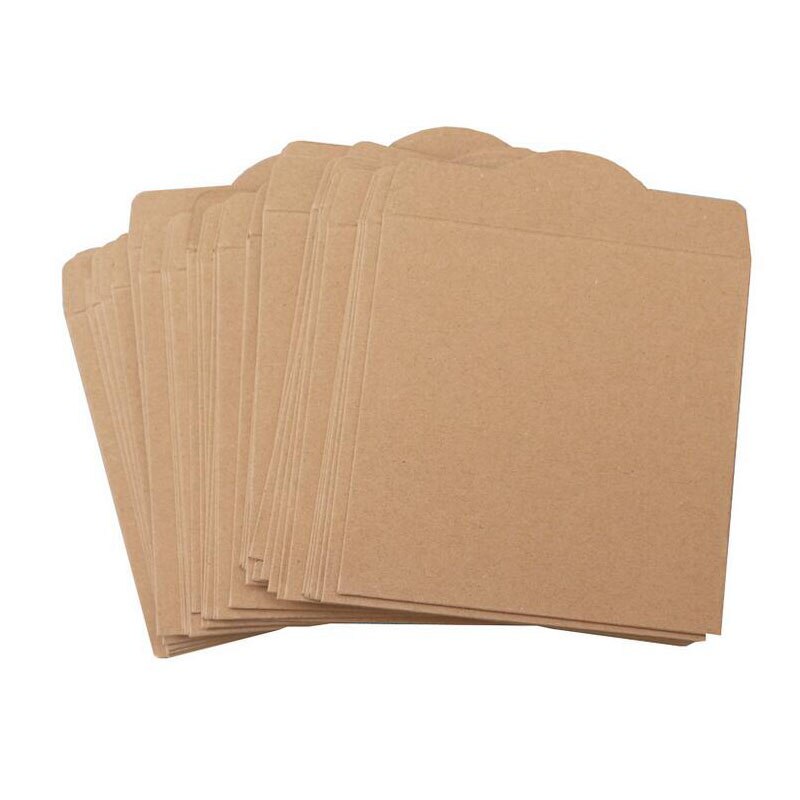 Plain brown colour kraft paper CD sleeve bag - 50pcs