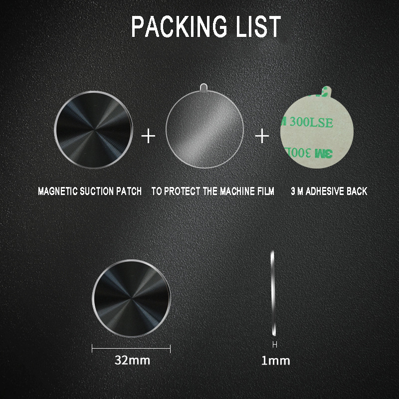 Adhesivo para iphone, placa de Metal, disco, hoja de hierro, soporte magnético para teléfono móvil, accesorios para coche, soporte magnético para teléfono, novedad de