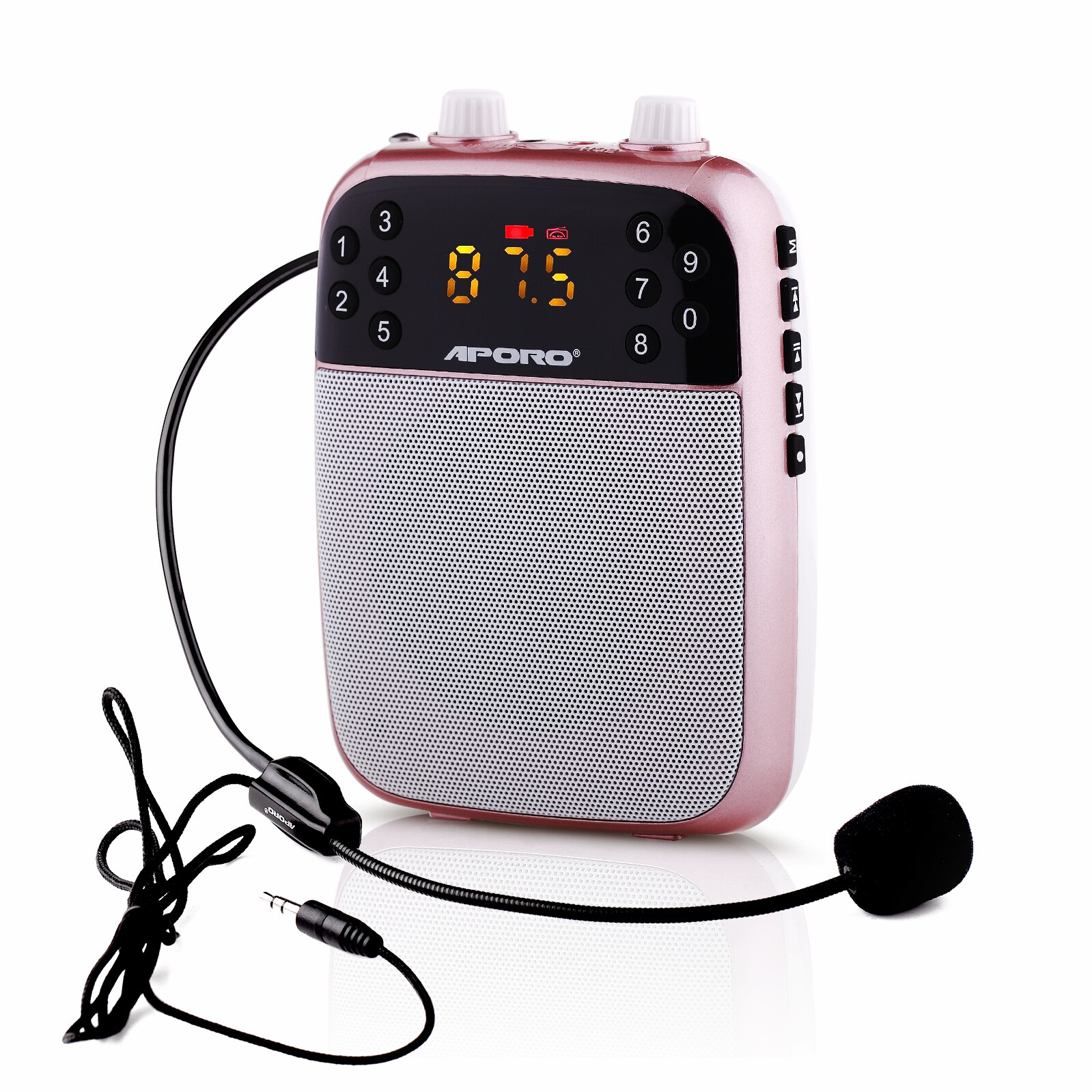 12W Voice Amplifier Portable Mini Sound-amplifying Music Playing Wired Microphone Headset Megaphone Loudspeaker Lautsprecher