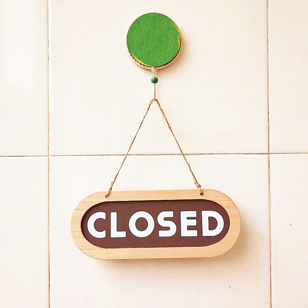 Double Sides Hanging Sign Indoor Business Notice Bar Open Closed Art Wall Home Wood Decoration Modern Store Club