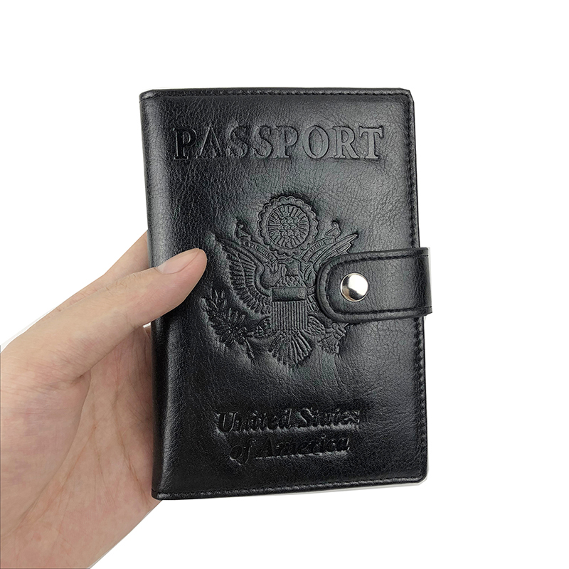 Funda para pasaporte de cuero sintético para hombre y mujer, organizador de tarjetas de identificación, sólido, para documentos de viaje, de 612 a 60: Q