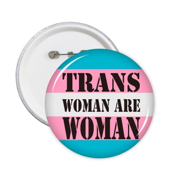 Trans Woman Support LGBT Transgender Round Pins Badge Button Clothing Decoration 5pcs