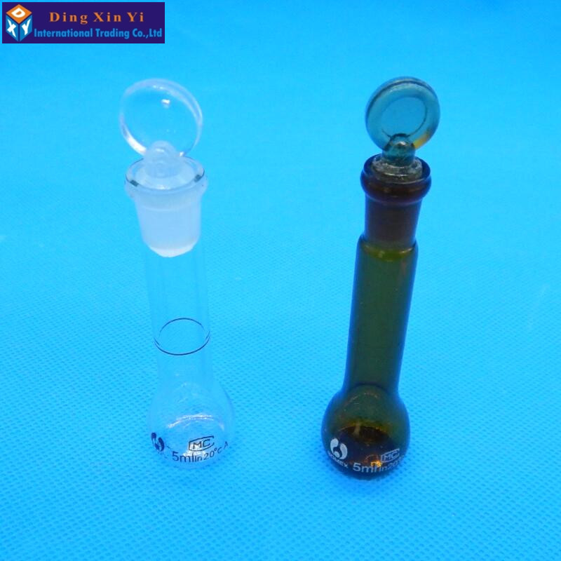 5 ml bruin glazen kolf volumetrische flint glazen kolf volumetrische Laboratorium bruin maatkolven