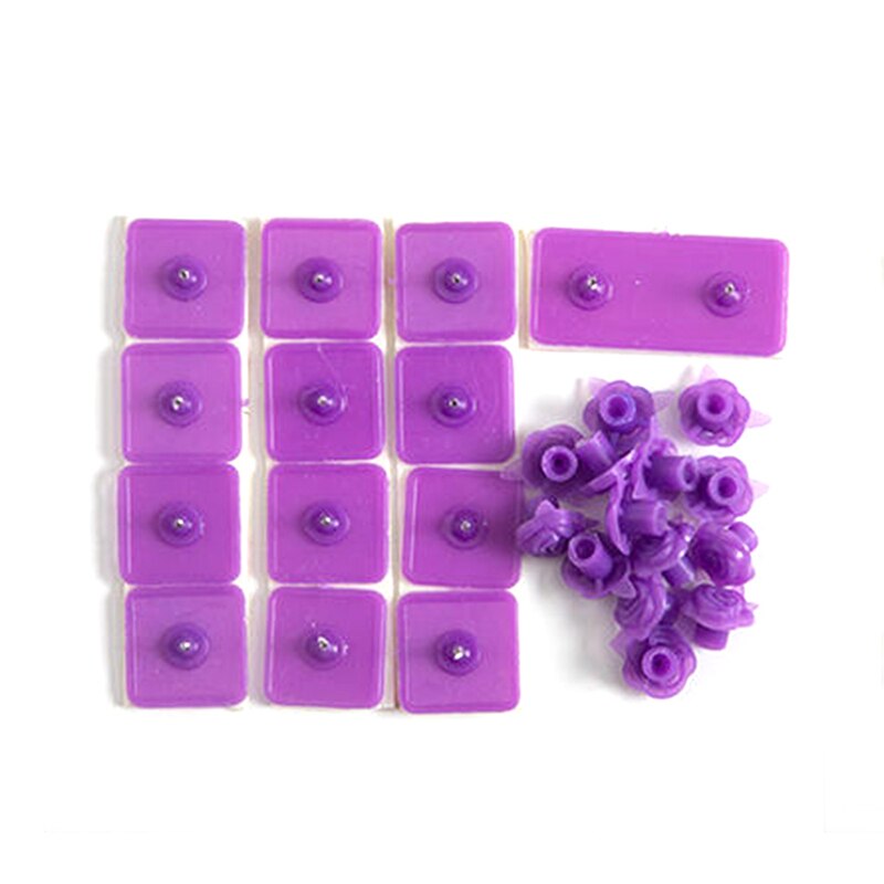 Filets de fils souples magnétiques boucle plastique sans clous clou de porte en acier inoxydable ne fait pas mal à la porte un paquet de 14: purple