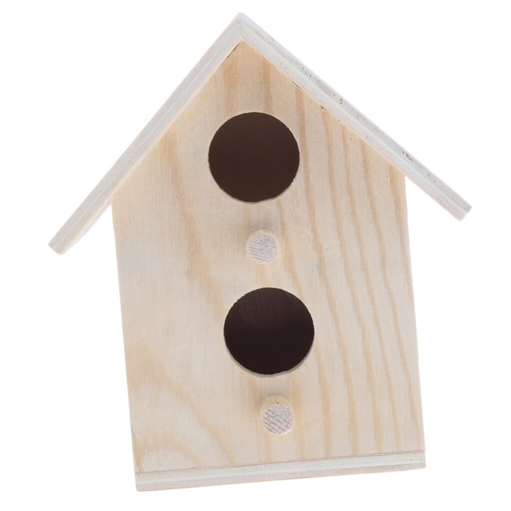 Birdhouse - Cage Rough Wood Perch Hut - Wooden Cabin Birdhouse for Birds