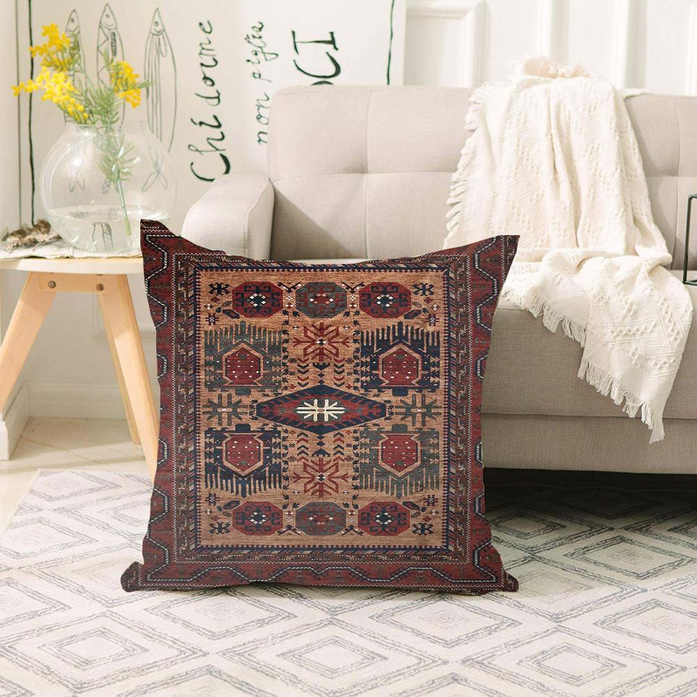 Anders Bruin Anatolian Retro Etnische Antieke Turkse 3D Print Sofa Grote Kussensloop Floor Kussenhoezen Verborgen Rits 70X70cm Gratis