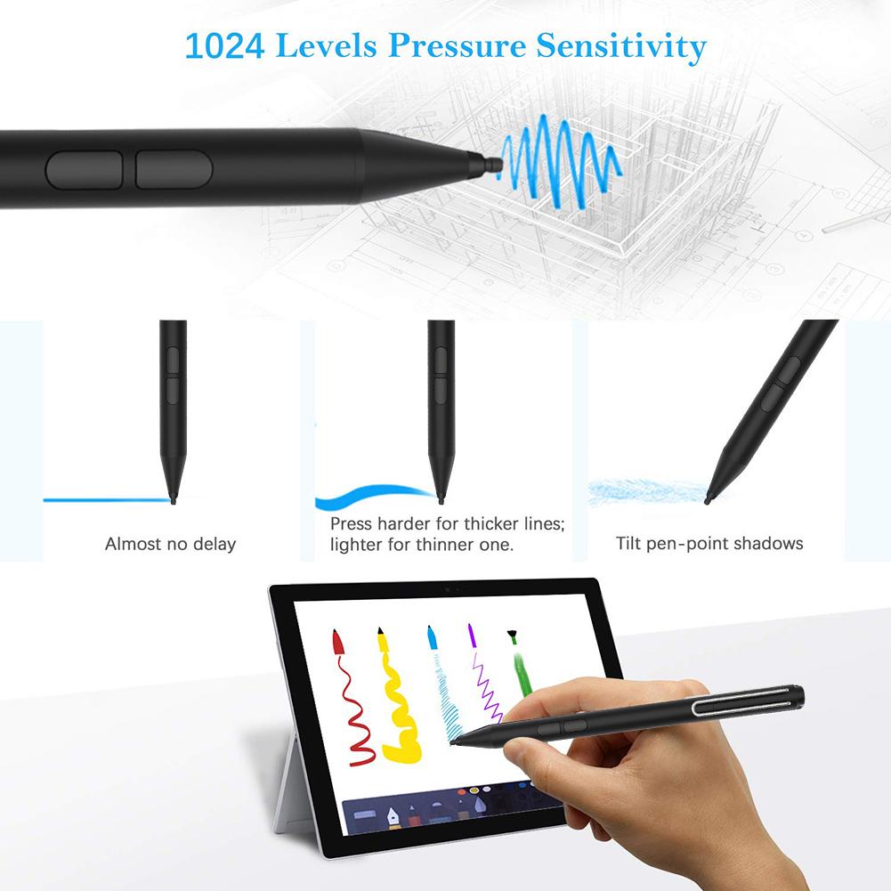 Active Stylus Pen Aluminum Alloy Pressure Sensitivity Stylus Active Pen Surface Laptop Stylus Pen