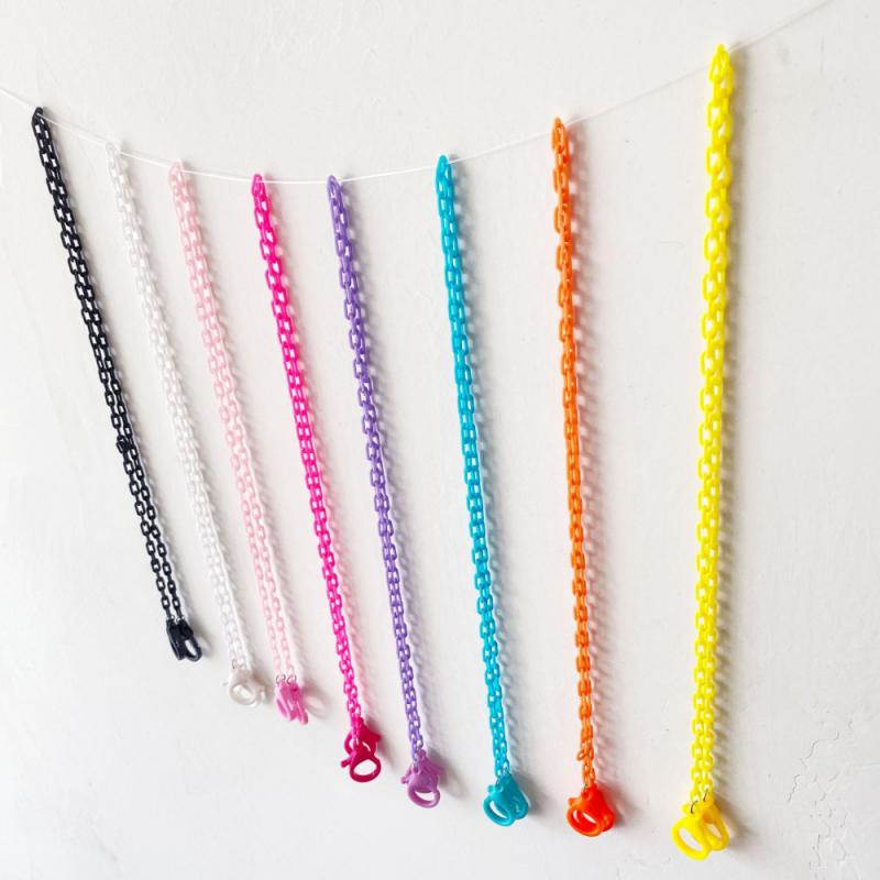 Collar de cuerda de plástico para colgar mascarillas, cordón práctico para mascarillas, soporte para gafas, sin huellas, dos ganchos, 1 unidad