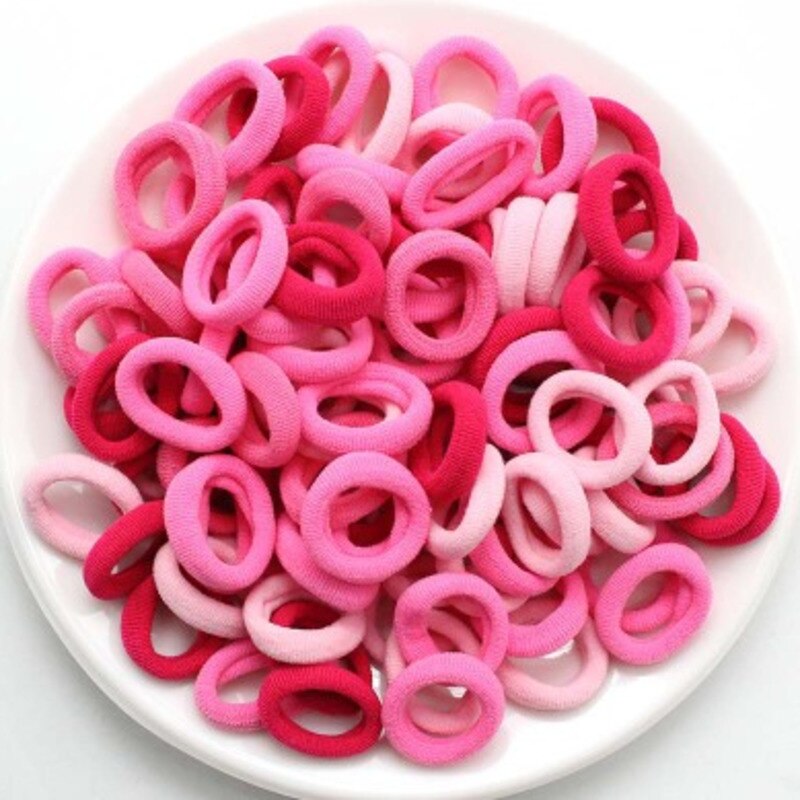 Diademas infantiles para niña pequeña, coleteros elásticos coloridos de nailon, accesorios para el cabello, 100 Uds.